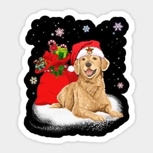 Christmas Santa Golden Retriever Sticker